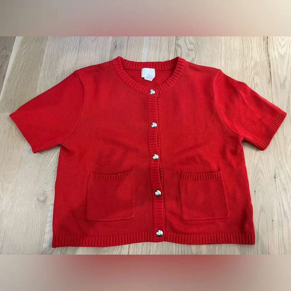 H&M Red Women's Cardigan with Button Detail - Picture 7 of 7